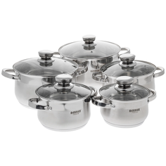 Набор кастрюль Bekker Premium BK-1597 10 пр. серебристый
