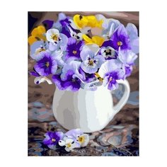 Картина по номерам GX 37866 Анютины глазки в кувшине 40*50 Paintboy