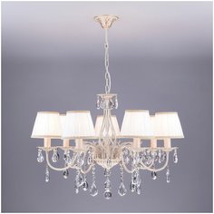 Люстра с хрусталем Eurosvet 3637/7 белый с золотом / прозрачный хрусталь