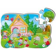 Пазлы на магните "Волк и семеро козлят" 12 элементов Vladi Toys
