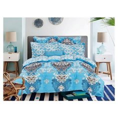 КПБ Cleo сатин набивной "Satin Lux" полуторный 145*215*1 150*220*1 70*70*2 15/322-SL