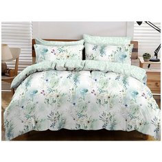 КПБ Cleo сатин набивной "Satin Lux" полуторный 145*215*1(±5) 150*220*1(±5) 70*70*2(±2) 15/557-SL