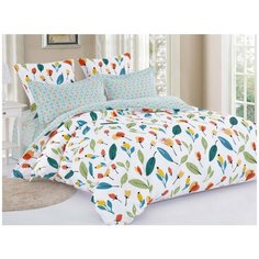 КПБ Cleo сатин набивной "Satin de Luxe" полуторный 150*210*1 160*230*1 70*70*2 15/679-SK