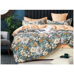 КПБ Cleo сатин набивной "Satin de Luxe" двуспальный 180*210*1 230*240*1 70*70*2 20/742-SK