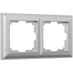 Рамка из пластика на 2 поста Fiore серебряный Werkel W0022206/ Рамка на 2 поста Fiore (серебряный)