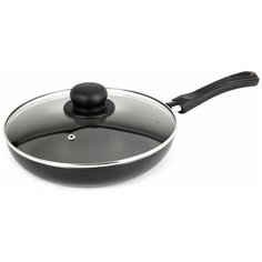Сковорода Flonal Black&Silver 28 см со стеклянной крышкой