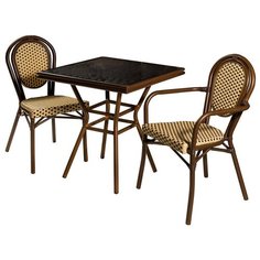 Стол Патонг Glass Rattan 70*70