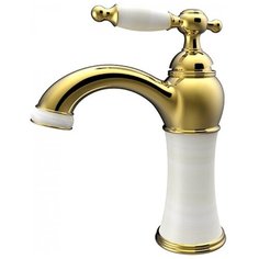 KAISER Retro 31411 Gold Смеситель для раковины, золото/белый