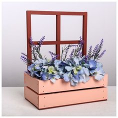 Кашпо Дарите Счастье с окном, бордо, 15*9*25 см