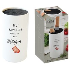 Подставка для ножей Easy Life Kitchen Elements в подарочной упаковке, фарфор, пластик, 11х20 см (EL-R1910_KITE)