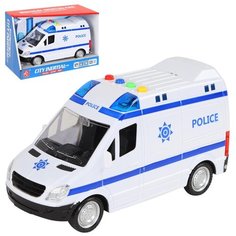 Машинка детская инерционная "Полиция", свет, звук, синий, в/к 25*11,5*16,5 см Компания Друзей