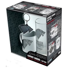 Набор подарочный Game Of Thrones: Stark – Winter Is Coming (кружка + стакан + брелок) Ab Ystyle