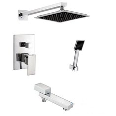 KAISER Sonat 34677 Сhrome Смеситель с верхним душем и изливом скрытого монтажа