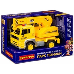 Инерционная машинка Bondibon Парк техники "Автокран", со световыми и звуковыми эффектами, 24 х 15,5 х 12 см