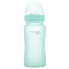 Бутылочка-поильник EveryDay Baby с трубочкой из стекла 240 мл мятная