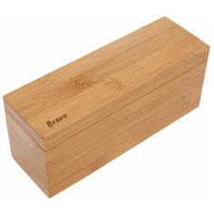 Ящик для хранения чая, 3 секции, бамбук, 21х7х9 см Bravo