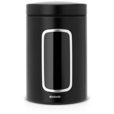 333521 Контейнер для сыпучих продуктов с окном 1,4л., черный матовый Brabantia