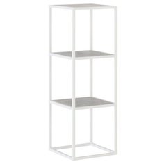 Стеллаж 3, 400*400*1164, Белый муар, ЛДСП (Метрополитан Грей) НАЙДИ