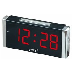 Часы настольные VST-731 черный/красный