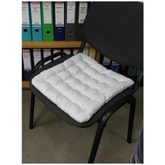 Подушка на стул MATEX ECOLOGY серо-бежевый с наполнителем из гречневой лузги 100%, (для дачи, дом, офис), 40х40 см Матекс