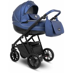Коляска 2в1 Camarelo Zeo, ZEO-03, синий экокожа