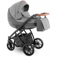 Коляска 2в1 Camarelo Zeo, ZEO-11, серый меланж-серая экокожа