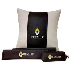 67614 Подарочный набор с логотипом RENAULT, подушка в салон, накладки и ключница Auto Premium