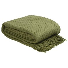 Покрывало вафельное оливкового цвета из коллекции Essential, 180х250 см Tkano