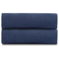 Простыня на резинке изо льна темно-синего цвета Essential, 160х200х31 см Tkano