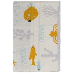 Плед из хлопка с принтом Oceania world из коллекции Tiny world 80х110 см Tkano