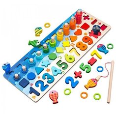 Развивающая доска-сортер 5 в 1 средняя Wood Fun