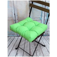 Подушка для сидения на стул без завязок MATEX MELANGE салатовый, чехол не съемный, ткань велюр, 40х40 см Матекс