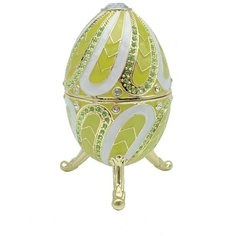 Музыкальное декоративное пасхальное яйцо в стиле Фаберже (Faberge Egg). Коллекционная, сувенирная, интерьерная, универсальная шкатулка для ювелирных украшений, бижутерии, мелочей, подарки, фигурка, статуэтка, сувениры, винтаж, антик, интерьер, декор.  Keren Kopal