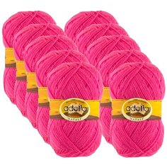 Пряжа Adelia Natali, 100 % акрил, 50 г, 300 м, 10 шт., №26 яр.розовый
