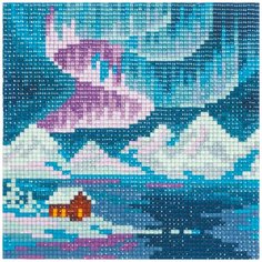 "Фрея" набор кристальная (алмазная) мозаика ALVR-215 "Полярная ночь" 14 х 14 см