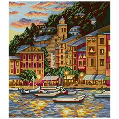 "Фрея" набор кристальная (алмазная) мозаика ALVR-125 "Огни Портофино" 40 х 35 см