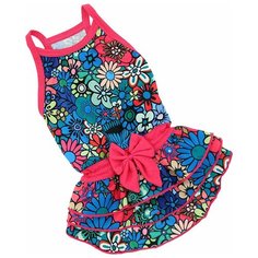 FOR MY DOGS платье для собак Ромашки синее 333SS-2018 (10)