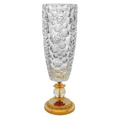 Ваза 49 см «Lisboa» на ножке gold Bohemia Jihlava