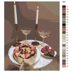 Картина по номерам «Торт, свечи и бокалы» 40х50 см (H88) Brushes Paints