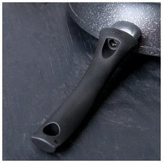 Сковорода-гриль Kukmara 26 см, с ручкой, антипригарное покрытие, темный мрамор