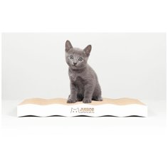 Когтеточка для котят Carton Cat "Junior Wave white", цвет: белый, 40 х 20 х 4 см