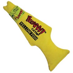 Игрушка для кошек ROSEWOOD мягкая с кошачьей мятой "Рыба YEOWWW", жёлтая, 18х7.5х2.5см