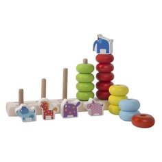 Пирамидка Деревяшки с фигурками героев и цифрами