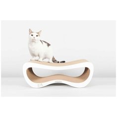 Когтеточка Carton Cat "Infinity M", цвет: белый, 66 х 24 х 25 см