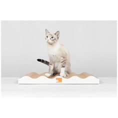 Когтеточка Carton Cat "Waves down", цвет: белый, 60 х 26 х 6 см