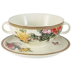 Суповая чашка на блюдце IMARI "Японский сад", керамика, 0.5 л (IMB0304-1730AL)