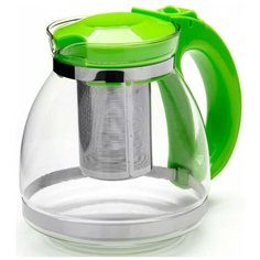 Чайник "Годжи"Салатовый Стеклянный 1300Мл С Ситом, Пластик. Ручка + Крышка Tim A