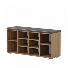 Лайт Тумба для обуви 08.56 Н (Орех Селект Каминный К 020, Вик ТР 340 к/з (Гранд Шоколад)*) Mobi