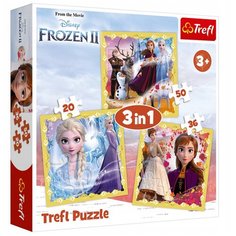 Пазлы Trefl Сила Анны и Эльзы, 3 в 1