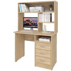 Письменный стол СитиМебель с 3 ящиками и надстройкой, ШхГ: 100х50 см, цвет: дуб сонома